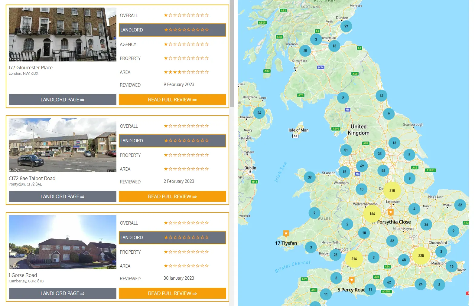 Marks Out Of Tenancy landlord review map